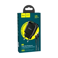 Сетевое З/У HOCO N5 1USB/Type-C 3.0A 20W PD3.0 черный (1/12/120) 
