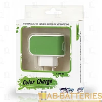 Сетевое З/У Smartbuy Color Charge 1USB 2.0A зеленый (1/100) 
