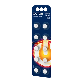 Батарейка Фотон G13/LR1154/LR44/357A/A76 BL10 Alkaline 1.5V (10/200/3200)