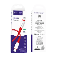 Кабель HOCO X70 Lightning (m)-Type-C (m) 1м 20W нейлон красный (1/31/310)