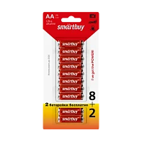 Батарейка Smartbuy LR6 AA BL10 Alkaline 1.5V (10/300)