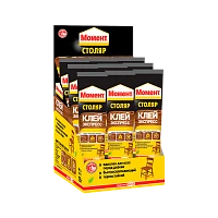 Клей Момент СТОЛЯР контактный 125г для дерева (столярный) шоу-бокс (1/30)