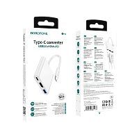 USB-Хаб Borofone DH4 1USB/Type-C/HDMI Type-C (m) 4К белый (1/39/156)