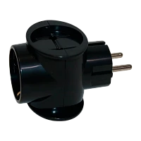 Разветвитель Toker 3Т1 1р.С/З 2р.Б/З в индивидуальной упаковке черный (1/50)