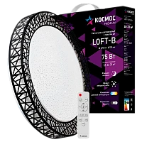 Светильник настенно-потолочный Космос Loft-B Premium 75W 230V LED накладной пульт ДУ черный (1/5)