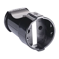 Розетка штепсельная Makel 1гн. пластик черный 10054 (1/50)