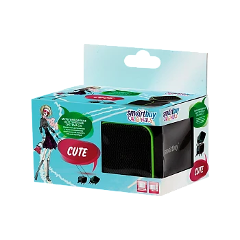 Колонки 2.0 Smartbuy CUTE 6W USB+Jack 3.5мм черный зеленый (1/60)