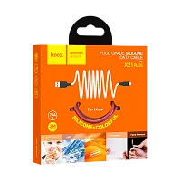 Кабель HOCO X21 Plus USB (m)-microUSB (m) 0.25м 2.4A силикон черный красный (1/30/300)