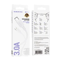 Кабель Borofone BX111 USB (m)-Type-C (m) 1м 3.0A ПВХ белый