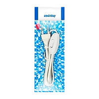 Шнур с плоской вилкой и проходным выключателем Smartbuy, 1,7 метра белый ШВВП 2х0,75 (SBE-06-P05-w)