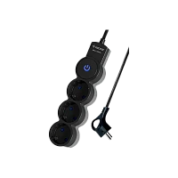 Удлинитель Космос 3р.С/З 10A 3.0м с выкл. ПВС 3х0.75мм² IP20 черный (1/35)