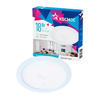 Светодиодная панель, круглая, цвет белый, КОСМОС DownL 18W, 180-265В, 4000K (KDownL18W4000K)