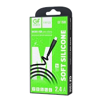 Кабель GFPower 19M USB (m)-microUSB (m) 1м 2.4A силикон черный (1/120/480)