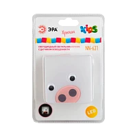 Ночник ЭРА NN-631 3LED 0.5W 220V в розетку с фотосенсором розовый (1/12)