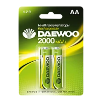 Аккумулятор бытовой Daewoo HR6 AA BL2 NI-MH 2000mAh (2/20/100)