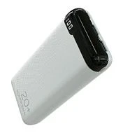 Внешний аккумулятор MORE CHOICE PB19-20 20000mAh 2.1A 2USB/Type-C/MicroUSB дисплей белый