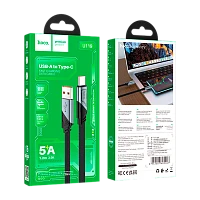 Кабель HOCO U119 USB (m)-Type-C (m) 1.2м 5.0A нейлон черный (1/22/220)
