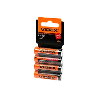 Батарейка Videx R6 AA Shrink 4 Heavy Duty 1.5V (4/60/1200)
