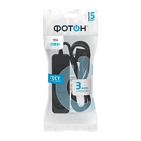 Удлинитель Фотон 10-33 3р.Б/З 10A 3.0м ПВС 2x0.75мм² черный (1/20)