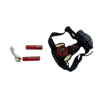 Фонарь налобный Без бренда HL-1500-T6 от аккумулятора 3 режима черный