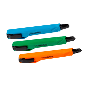 Нож строительный Smartbuy 9мм выдвижной обрезиненная рукоять ассорти (1/30)