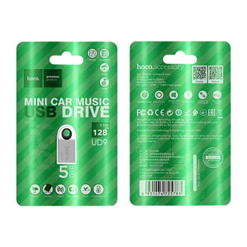 Флеш-накопитель HOCO UD9 128GB USB2.0 металл серебряный (1/80)