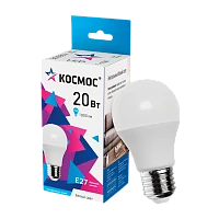 Лампа светодиодная Космос A60 E27 20W 4500К 200-240V груша матовая (1/10/80)