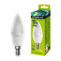 Лампа светодиодная Ergolux C35 E14 11W 3000К 172-265V свеча (1/10/100)
