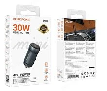 Автомобильное З/У Borofone BZ32 Type-C 3.0A PD30W серый