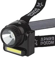 Фонарь налобный ЭРА GA-501 АРМИЯ РОССИИ COB от аккумулятора черный