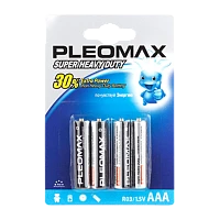 Батарейка Pleomax Super R03 AAA BL4 Heavy Duty 1.5V (4/40/960/38400)