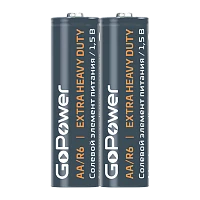 Батарейка GoPower R6 AA Shrink 2 Heavy Duty 1.5V (2/60/1200)