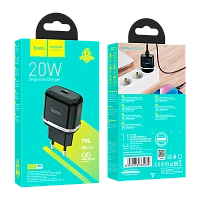 Сетевое З/У HOCO N24 Type-C 20W PD3.0 черный (1/12/120)