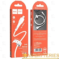 Кабель HOCO X49 USB (m)-microUSB (m) 1м 2.4A силикон белый (1/31/310)