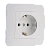 Розетка Makel Lillium Natural 1гн. 16A С/З белый 55028 (1/12)