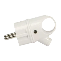 Вилка электрическая Прогресс косая с кольцом С/З белый (1/35/350)