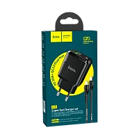Сетевое З/У HOCO N5 1USB/Type-C 3.0A 20W PD3.0 черный (1/12/120)