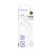 Кабель Borofone BX111 Type-C (m)-Type-C (m) 1м 3.0A 60W ПВХ белый