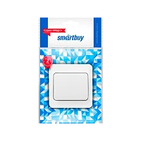 Выключатель Smartbuy 1-клавишный 10А белый, керамика "Марс" (1/10/200)