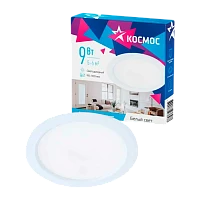Светодиодная панель, круглая, цвет белый, КОСМОС DownL 9W, 180-265В, 4000K (KDownL9W4000K)