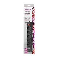 Сетевой фильтр Defender DFS 751 5р.С/З 10A 1.8м 2USB 220 Дж черный (1/30)