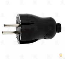 Вилка электрическая Smartbuy Б/З 10A IP20 прямая черный (1/60)