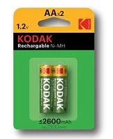 Аккумулятор бытовой Kodak HR6 AA BL2 NI-MH 2600mAh (2/40/320/12800)