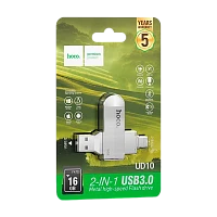 Флеш-накопитель HOCO Wise UD10 16GB USB3.0 Type-C (m) металл серебряный (1/25) 