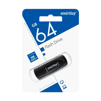 Флеш-накопитель Smartbuy Scout 64GB USB3.0 пластик черный