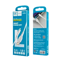 Кабель GFPower 15L USB (m)-Lightning (m) 1м 2.4A TPE белый (1/200/800)