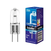 Лампа галогенная Camelion JC G4 35W 2800К 12V капсула прозрачная (1/5/100)