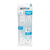 Удлинитель Фотон 16-35ЕS 5р.С/З 16A 3.0м с выкл. ПВС 3x1мм² белый (1/20)