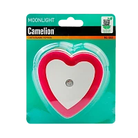 Ночник Camelion NL-263 "Сердце с фотосенсором" 0.6W 220V в розетку красный (1/30/120)
