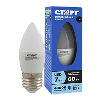Лампа светодиодная Старт B35 E27 7W 4000К 220V свеча Eco матовая (1/10/100)